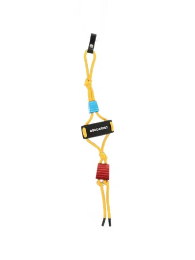 Dsquared2 Logo-patch Keyring In Multi