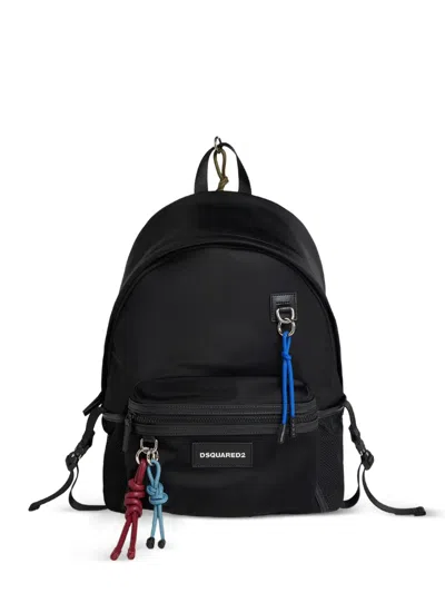 Dsquared2 Logo-patch Knotted-detail Backpack In Pink