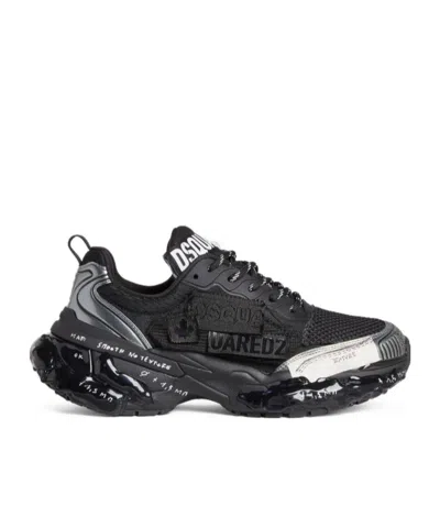 Dsquared2 Logo-patch Lace-up Sneakers In Black
