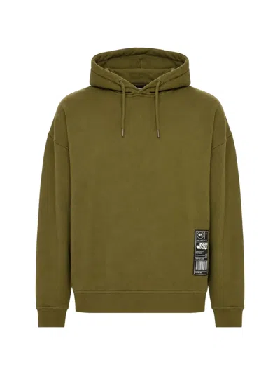 Dsquared2 Logo-patch Relaxed-fit Hoodie In Green