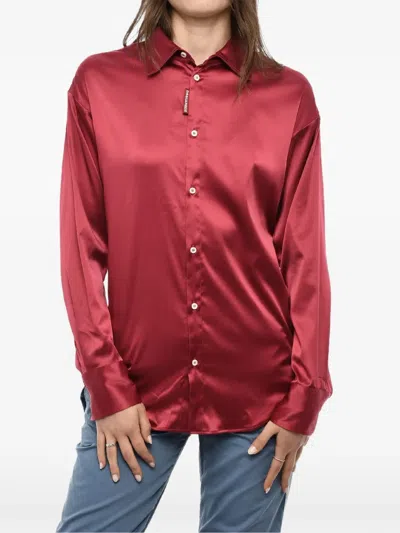 Dsquared2 Logo-patch Shirt In Red