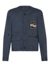 Dsquared2 Logo-patch Single-breasted Jacket In Blue