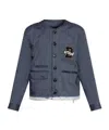 Dsquared2 Logo-patch Single-breasted Jacket In Blue