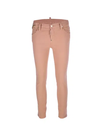 Dsquared2 Logo-patch Skinny Jeans In Pink
