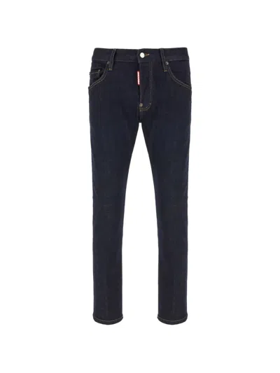 Dsquared2 Logo-patch Slim-fit Jeans In Blue