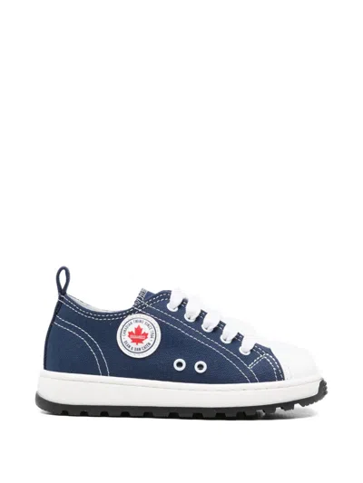 Dsquared2 Kids' Logo-patch Sneakers In Blue