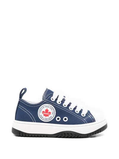 Dsquared2 Kids' Logo-patch Sneakers In Blue