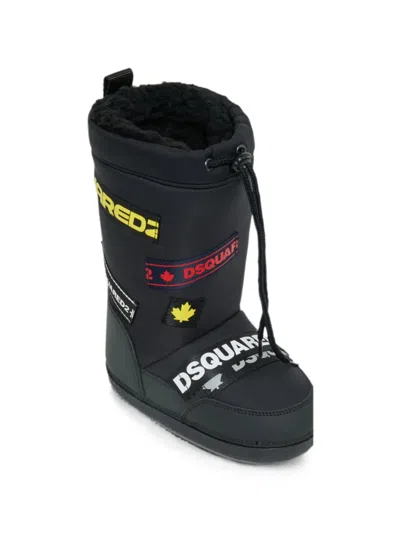 Dsquared2 Kids' Logo-patch Snow Boots In Black