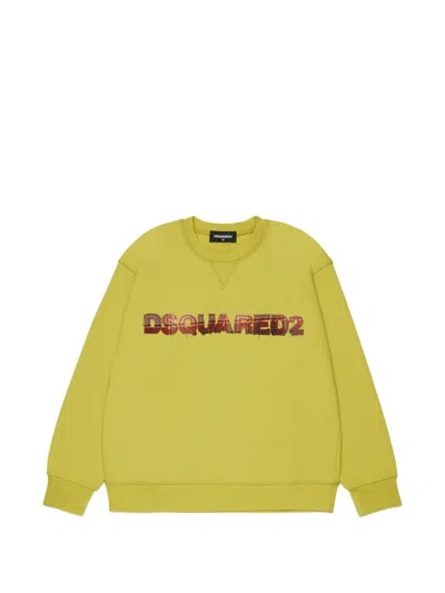 Dsquared2 Kids' 로고 패치 스웨터 In Green