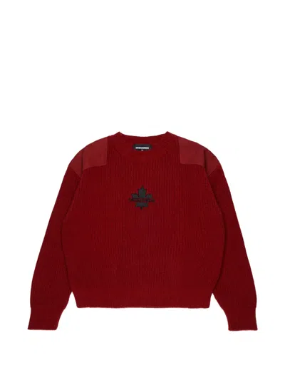 Dsquared2 Kids' Logo-patch Sweater In Red