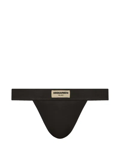 Dsquared2 Logo-patch Thong In Black