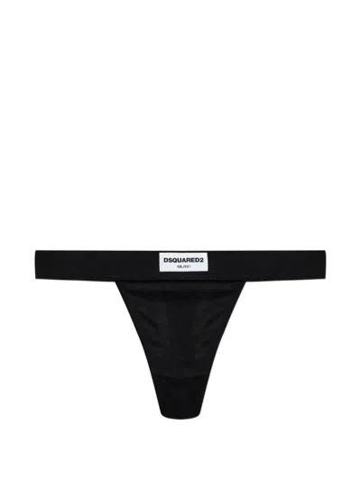 Dsquared2 Logo-patch Thong In Black