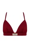 Dsquared2 Logo-patch Triangle Bra In Burgundy