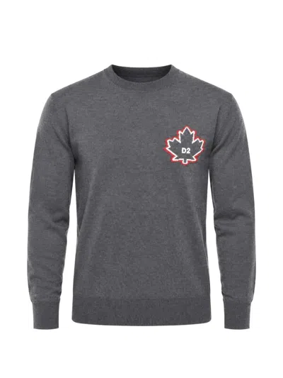 Dsquared2 Logo-patch Wool Sweater In Multi