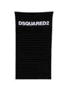 Dsquared2 로고 패턴 비치 타월 In Black