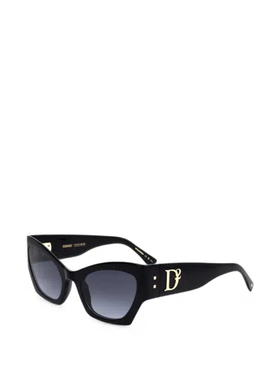Dsquared2 Logo-plaque Cat-eye Sunglasses In Black