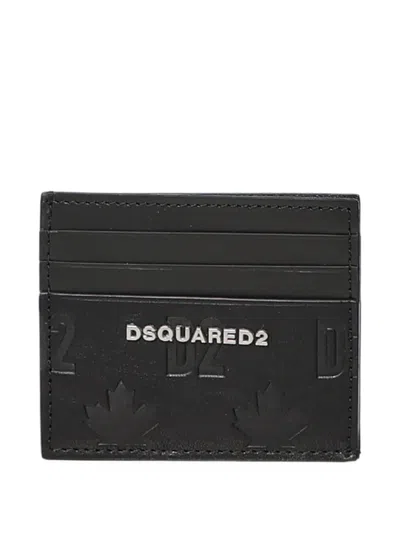 Dsquared2 Logo-plaque Embossed Cardholder In Black