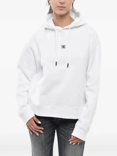 Dsquared2 Logo-plaque Hoodie In White