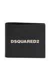 Dsquared2 Logo-plaque Leather Wallet In Black