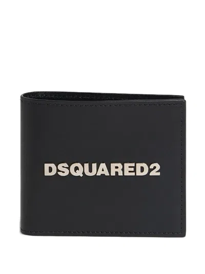 Dsquared2 Logo-plaque Leather Wallet In Black