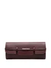 Dsquared2 Logo-plaque Pebbled-leather Clutch Bag In Brown