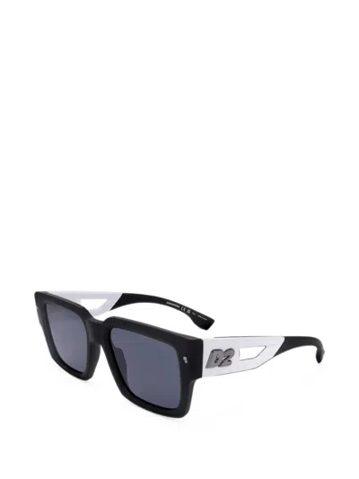 Dsquared2 Logo-plaque Square-frame Sunglasses In Black