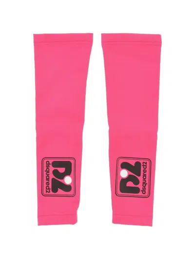 Dsquared2 Logo-print Arm Warmers In Pink