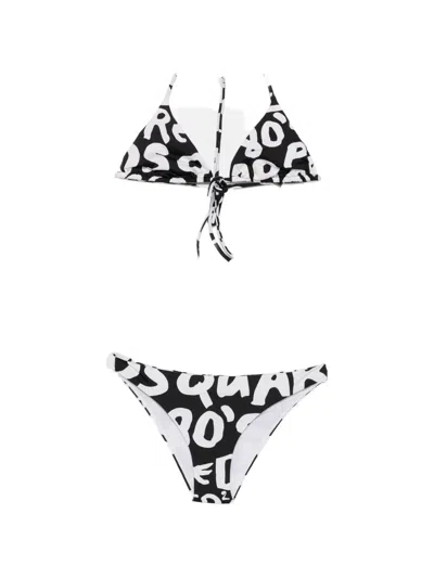 Dsquared2 Logo-print Bikini In Black
