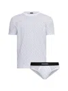 Dsquared2 Logo-print Briefs And Undershirt Set In White