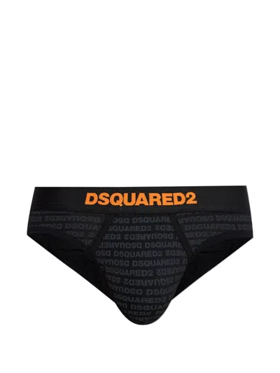Dsquared2 Logo-print Briefs In Animal Print