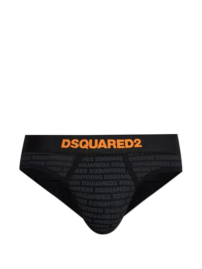 Dsquared2 Logo-print Briefs In Black