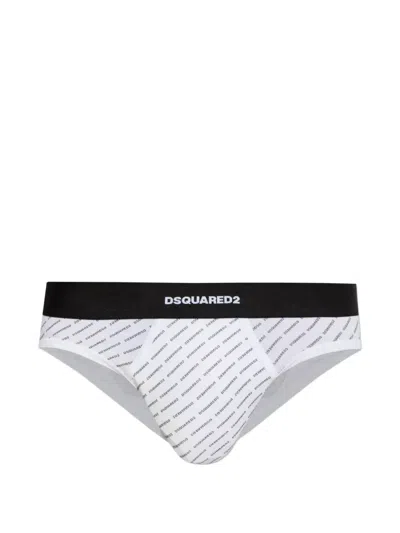Dsquared2 Logo-print Briefs In White