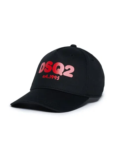Dsquared2 Kids' Logo-print Cotton Baseball Cap In Black