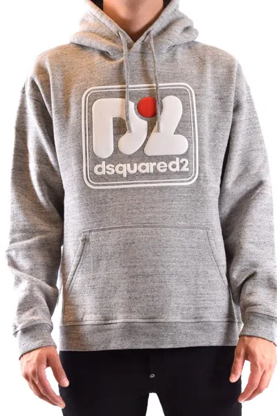 Dsquared2 Logo-print Cotton Hoodie In Gray
