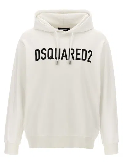 Dsquared2 Logo-print Cotton Hoodie In White