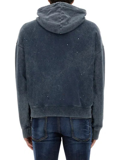 Dsquared2 Logo-print Cotton Sweatshirt In Blue