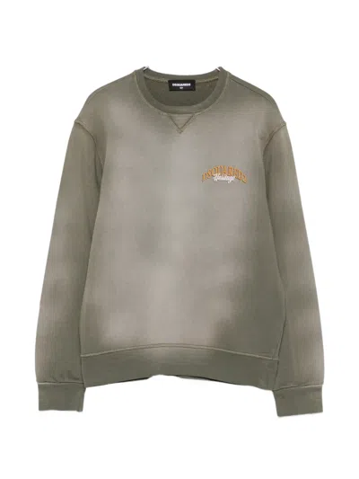 Dsquared2 Kids' Logo-print Crew Neck Sweatshirt In Brown