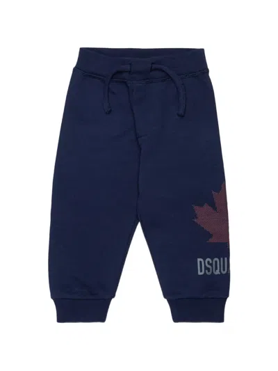 Dsquared2 Babies' Logo-print Drawstring Track Pants In Blue