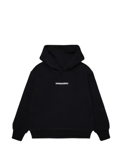 Dsquared2 Kids' Logo-print Hoodie In Black
