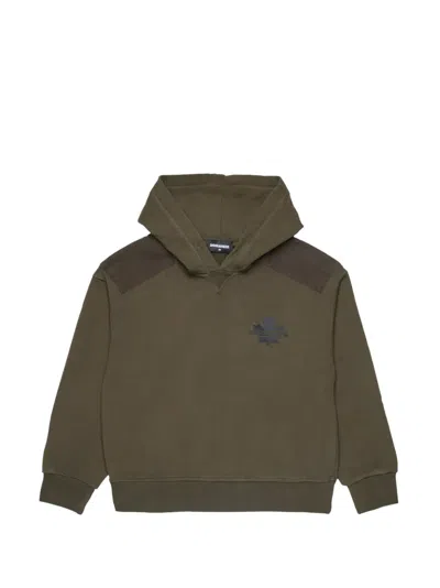 Dsquared2 Kids' Logo-print Hoodie In Green