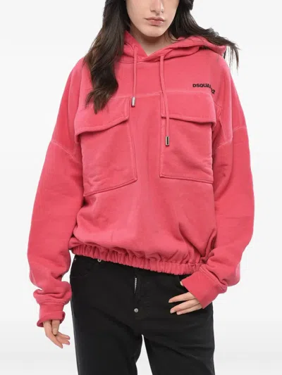 Dsquared2 Logo-print Hoodie In Pink