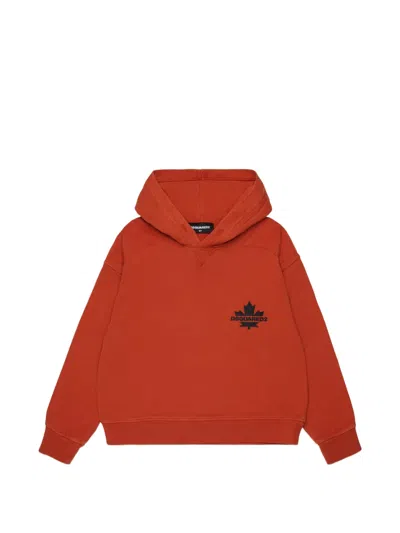 Dsquared2 Kids' Logo-print Hoodie In Red
