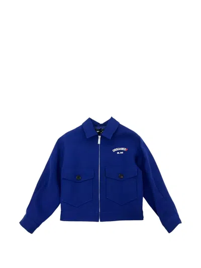 Dsquared2 Kids' Logo-print Jacket In Blue