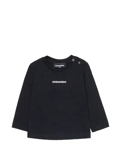 Dsquared2 Babies' Logo-print Long-sleeve T-shirt In Black
