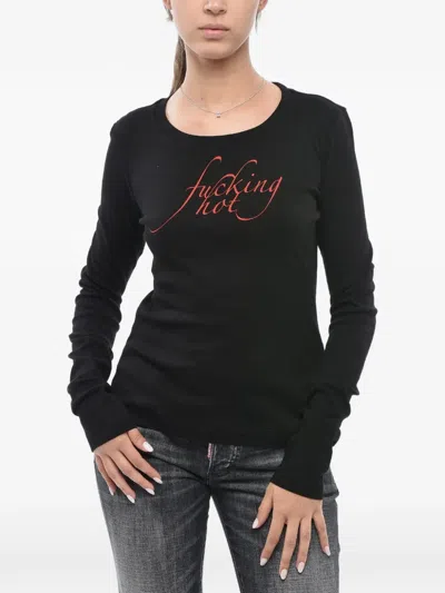Dsquared2 Logo-print Long-sleeve T-shirt In Black