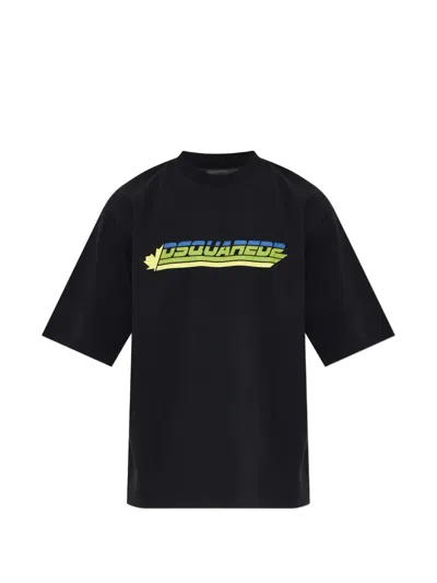 Dsquared2 Logo-print Loose-fit T-shirt In Black