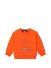 Dsquared2 Logo-print Maple-leaf Sweatshirt In Orange