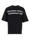 Dsquared2 Logo-print Oversize Cotton T-shirt In Black