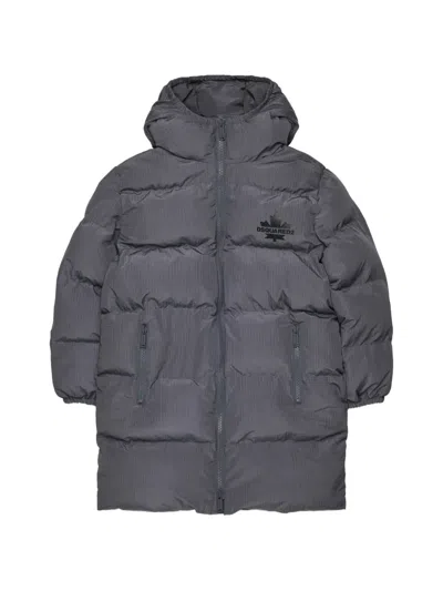 Dsquared2 Kids' 로고 프린트 패딩 재킷 In Black