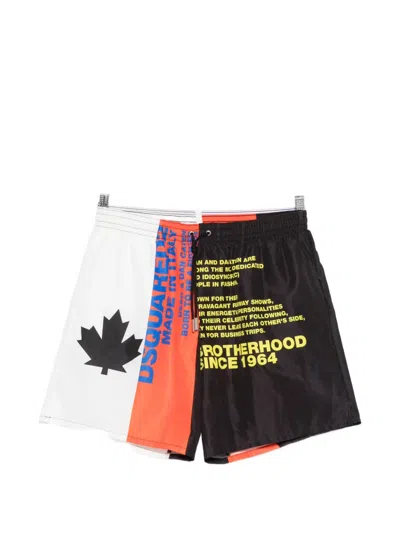 Dsquared2 Logo-print Panelled Swim Shorts In Multi
